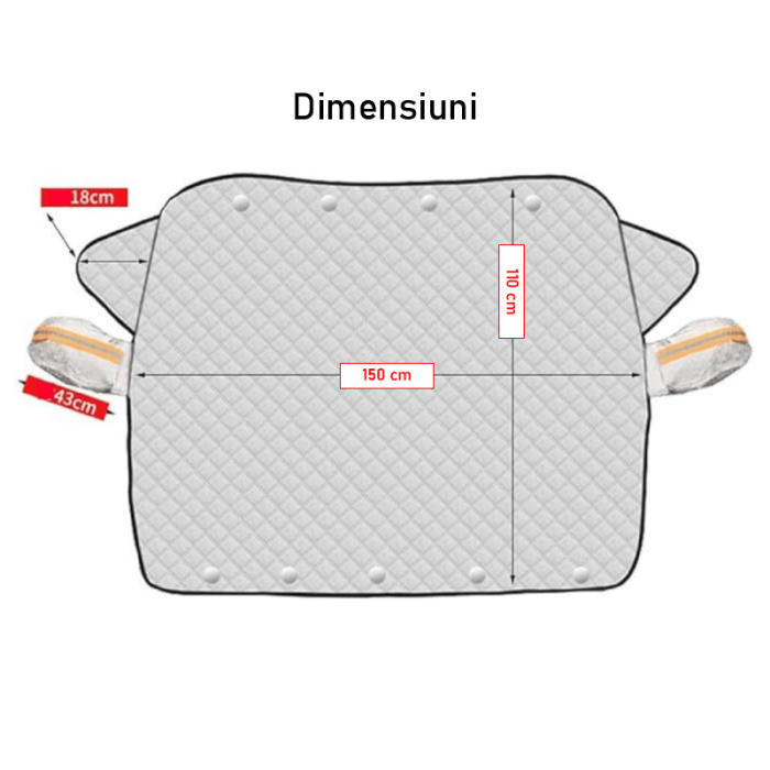 Husa Pentru Parbriz si Oglinzi Auto SUPER TRENDS®, Protectie Impotriva Prafului, Inghetului si Zapezii, Argintiu, 110x150 cm [8]