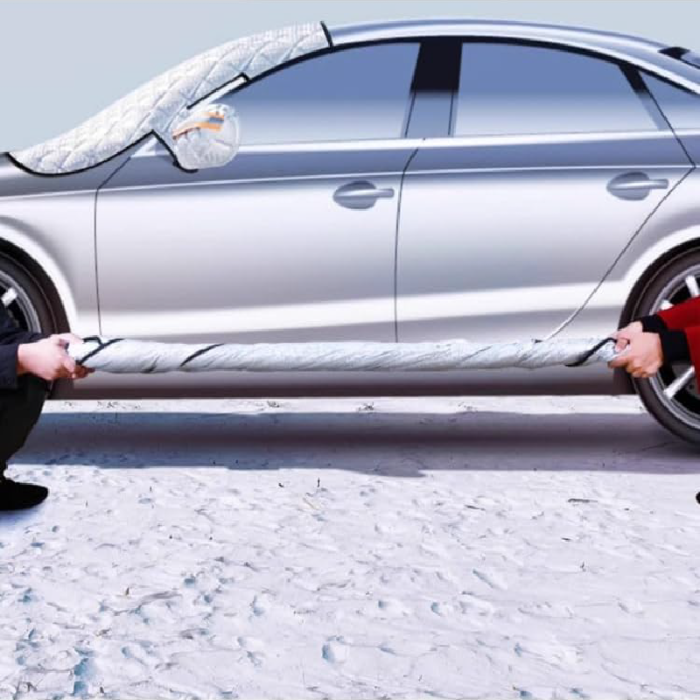 Husa Pentru Parbriz si Oglinzi Auto SUPER TRENDS®, Protectie Impotriva Prafului, Inghetului si Zapezii, Argintiu, 110x150 cm [6]