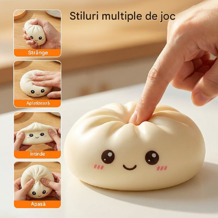 Squishy Dumpling Jucarie Antistres SUPER TRENDS®, Pentru Copii si Adulti, Cutie Inclusa, Culoare Aleatorie [2]