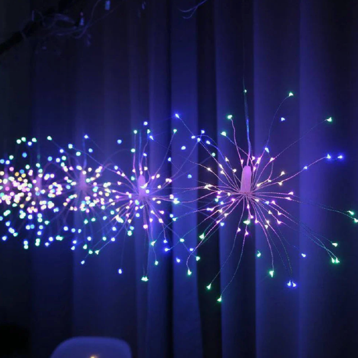 Instalatie de Craciun Model 5 Focuri de Artificii Decor SUPER TRENDS, 8 Moduri de Iluminare, Interconectabila, 200 LED-uri, Lungime 4m, Multicolor [1]