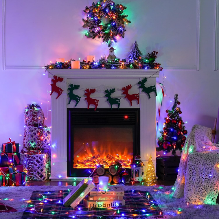 Instalatie de Craciun SUPER TRENDS®, Tip Liniara, Pentru Decor Interior si Exterior, 240 LED-uri, Model Diamant, in Rola de 50 m, Curcubeu [6]