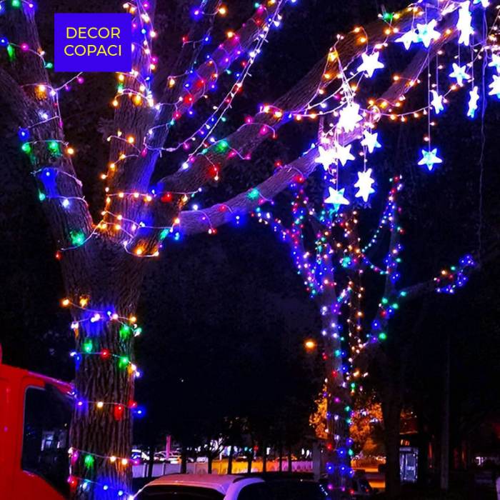 Instalatie de Craciun SUPER TRENDS®, Tip Liniara, Pentru Decor Interior si Exterior, 240 LED-uri, Model Diamant, in Rola de 50 m, Curcubeu [5]