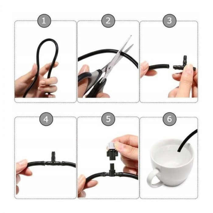 Kit Racire Terasa Automat Profesional SUPER TRENDS®, Sistem Micro-Stropire cu 10 Duze de Atomizare si Furtun 10 M [4]