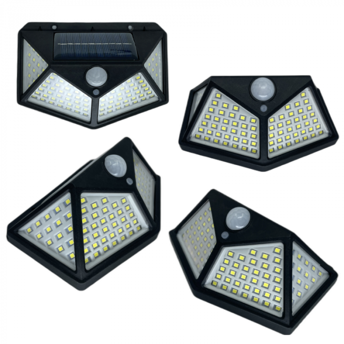 Set 10 Lampi Solare cu LED Premium SUPER TRENDS®, 4 W, 280 Lm, Lumina Rece, cu Senzor de Miscare, 3 Moduri de Iluminare, Negru, IP65, Pentru Exterior [3]