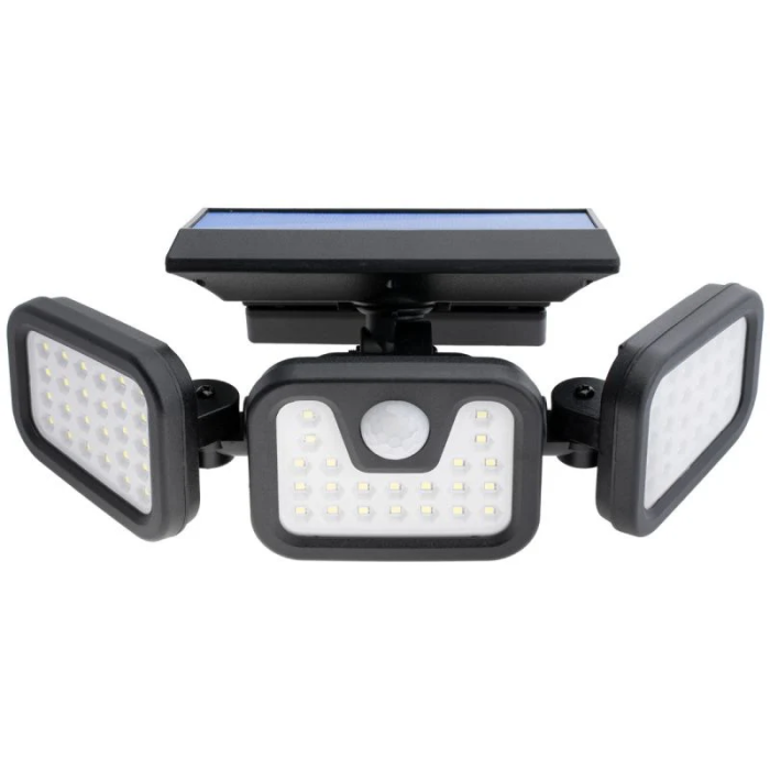 Lampa Solara de Perete SUPER TRENDS®, cu Senzor de Miscare, 74 Leduri SMD, 15W, IP65, Lumina Rece, Incarcare Solara, Neagra [2]