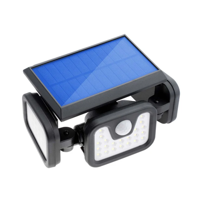 Lampa Solara de Perete SUPER TRENDS®, cu Senzor de Miscare, 74 Leduri SMD, 15W, IP65, Lumina Rece, Incarcare Solara, Neagra [3]