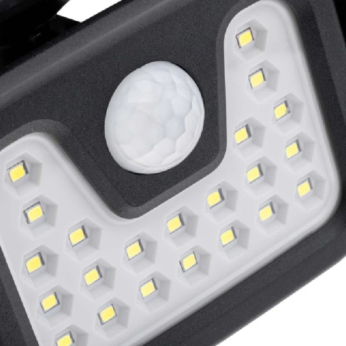 Lampa Solara de Perete SUPER TRENDS®, cu Senzor de Miscare, 74 Leduri SMD, 15W, IP65, Lumina Rece, Incarcare Solara, Neagra [6]
