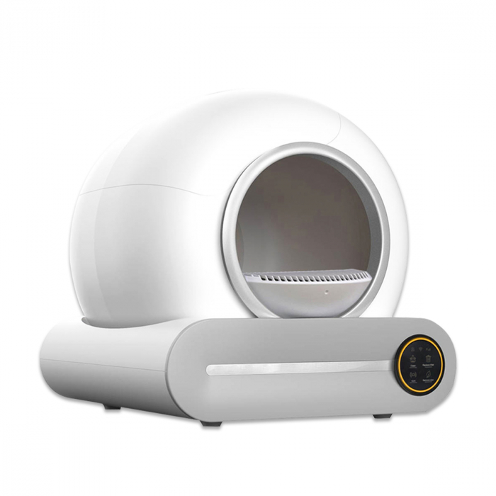 Litiera Inteligenta Premium SUPER TRENDS®, Pentru Pisici, Sistem Auto Curatare, Sterilizare Automata UV, Senzori Ambientali Deep-Clean, 9L, Alba [3]