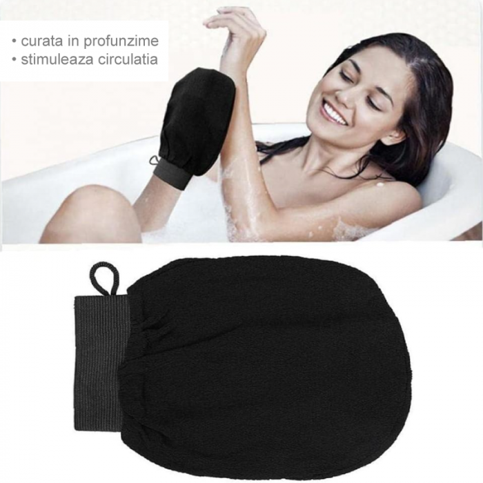 Manusa Exfolianta Dublu Strat Premium SUPER TRENDS® Pentru Curatare, Masaj si Indepartarea Celulelor Moarte Ale Pielii, Fibra de Viscoza, Moale si Elastica [7]