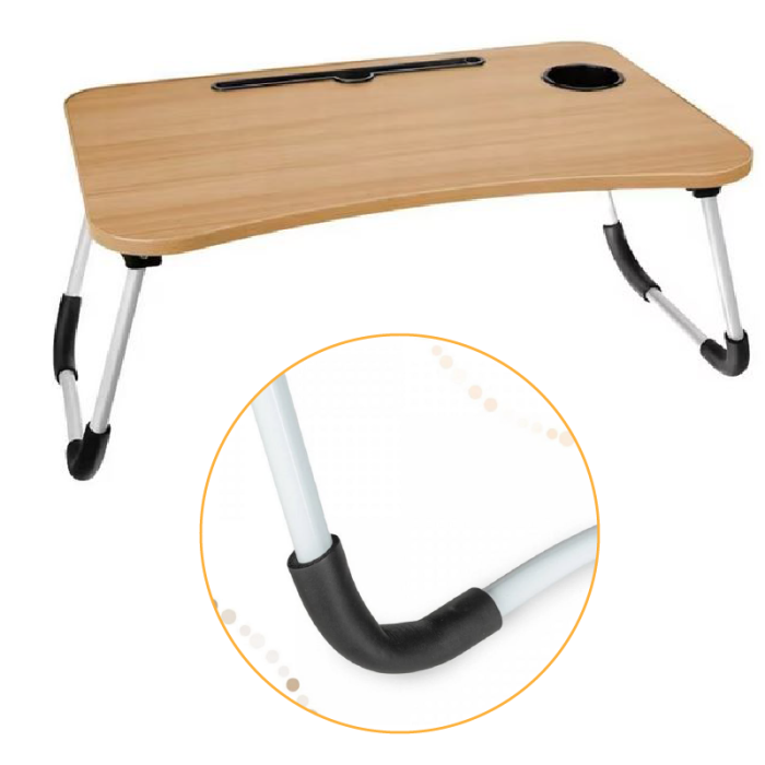 Masa Pliabila Multifunctionala Laptop SUPER TRENDS®, Din Lemn, cu Suport Pentru Pahar si Tableta, Ideala Pentru Pat, Birou, Mic Dejun, Studiu, 60 x 40 x 28 cm [2]