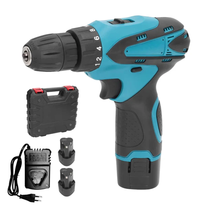 Masina de Gaurit si Insurubat SUPER TRENDS®, 2 Acumulatori Li-Ion 24 V, Set 34 Accesorii, Valiza Transport, Mandrina Automata, Albastru, Negru [4]