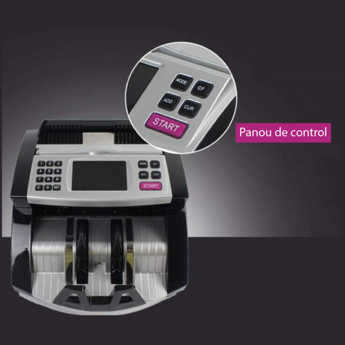 Masina de Numarat Bani cu Detectie IR/UV/MG, SUPER TRENDS®, Moduri Add & Batch, cu Display Propriu si Extern, Display LCD color, 1000 bancnote/min, Negru + Gri [6]