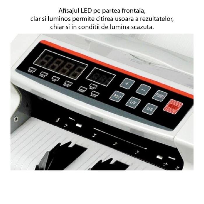 Masina de Numarat Bani SUPER TRENDS®, 1000 Bancnote/min, 230V, Afisaj Digital, 23.5x26x17cm, Alb [3]