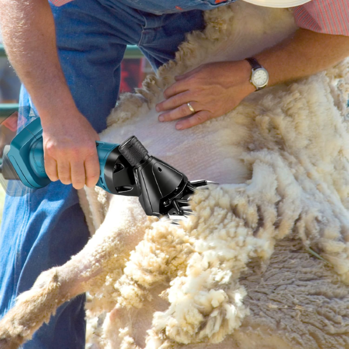 Masina de Tuns Oi Electrica SUPER TRENDS® Profesionala, 6 Viteze, 2 Acumulatori de 48V, Utila si Pentru Alte Animale, Geanta Transport, Albastru, Negru [9]