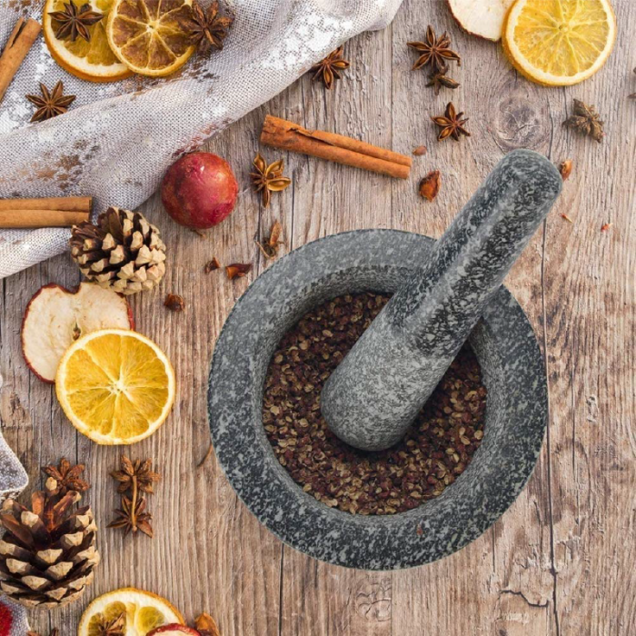 Mojar cu pistil din granit SUPER TRENDS, Gri [4]