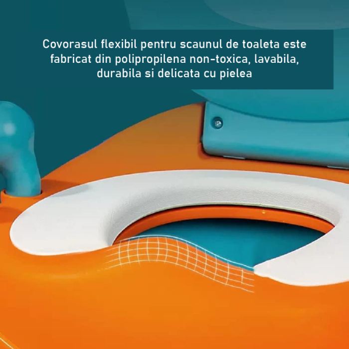 Olita pentru copii, SUPER TRENDS, compartiment detasabil, polipropilena, turcoaz si portocaliu, 32x33x45 cm [7]