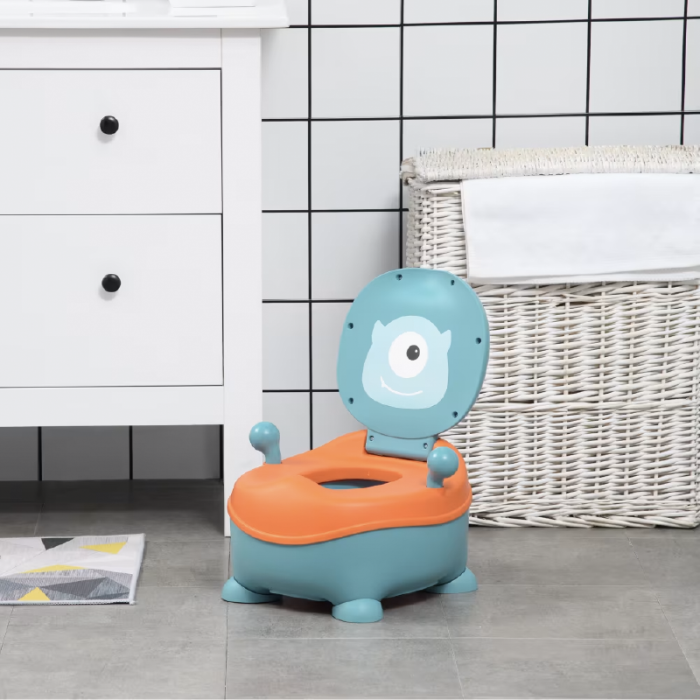 Olita pentru copii, SUPER TRENDS, compartiment detasabil, polipropilena, turcoaz si portocaliu, 32x33x45 cm [2]