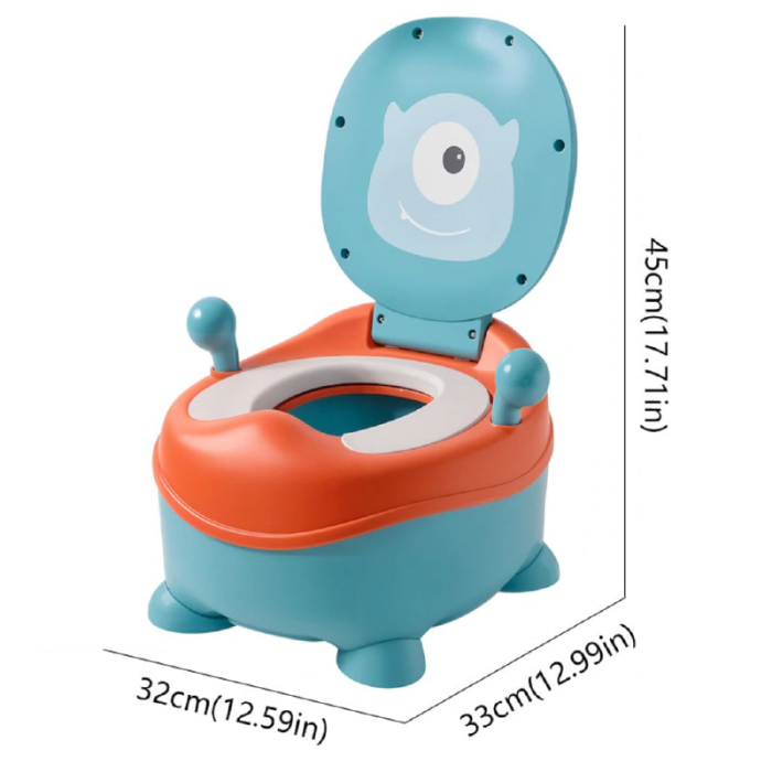 Olita pentru copii, SUPER TRENDS, compartiment detasabil, polipropilena, turcoaz si portocaliu, 32x33x45 cm [4]