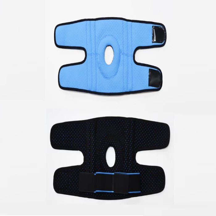 Orteza Genunchi Super Trends® Flexibila Cu Suport Patelara, Orteza De Genunchi Mobila Reglabila, Orteza Mobila Genunchi Cu Bretele De Compresie, Orteza Genunchi Pentru Sustinere Si Recuperare, Orteza Patelara Negru Albastru, Marime Universala [9]