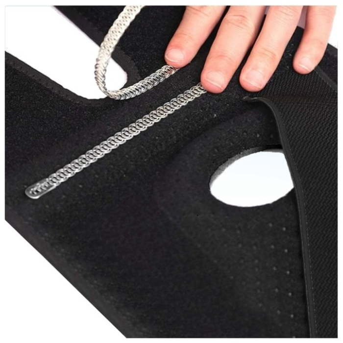 Orteza Genunchi Super Trends® Flexibila Cu Suport Patelara, Orteza De Genunchi Mobila Reglabila, Orteza Mobila Genunchi Cu Bretele De Compresie, Orteza Genunchi Pentru Sustinere Si Recuperare, Orteza Patelara Negru Albastru, Marime Universala [10]