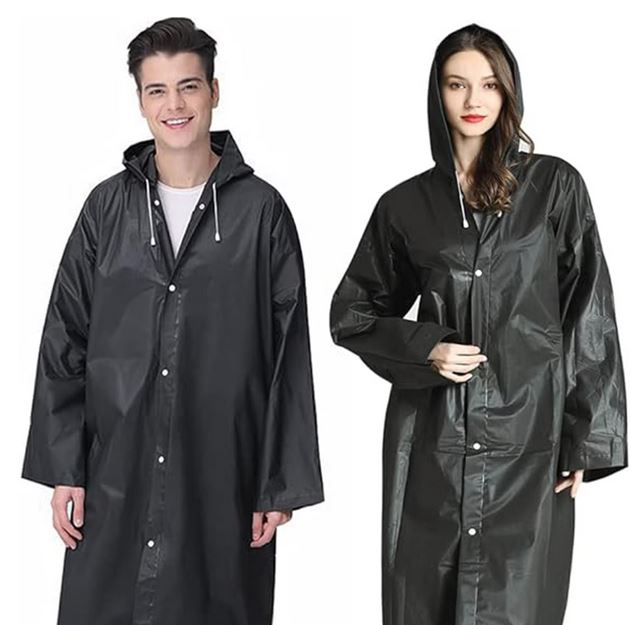 Pelerina de Ploaie Impermeabila cu Gluga Fixa SUPER TRENDS®, Marime Universala, Neagra [1]