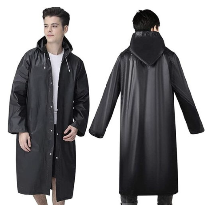 Pelerina de Ploaie Impermeabila cu Gluga Fixa SUPER TRENDS®, Marime Universala, Neagra [4]