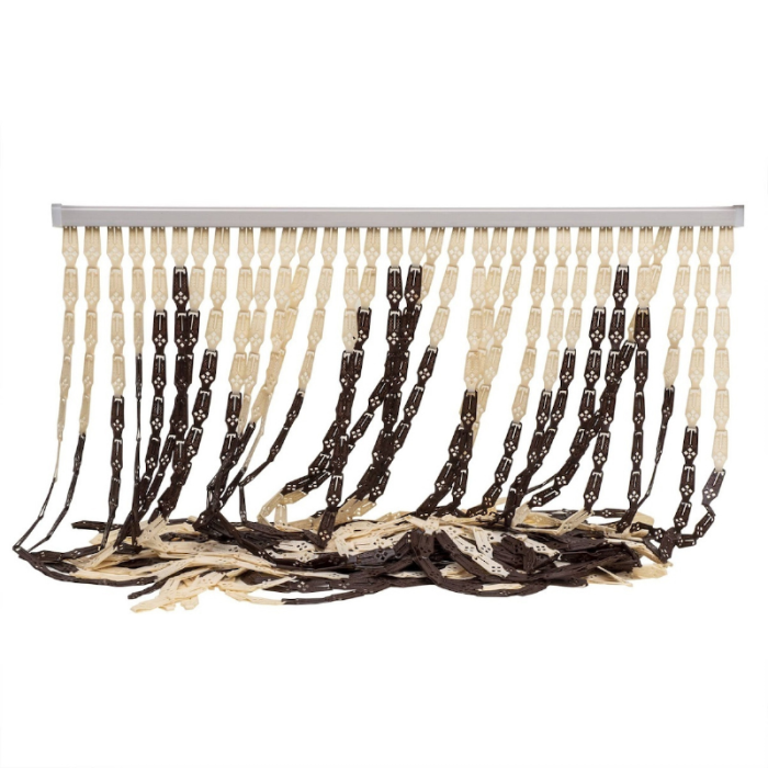 Perdea Anti-Insecte SUPER TRENDS®, cu Bara de Prindere, 90 x 200 cm, Decorativa, Pentru Interior si Exterior, Maro-Bej [5]