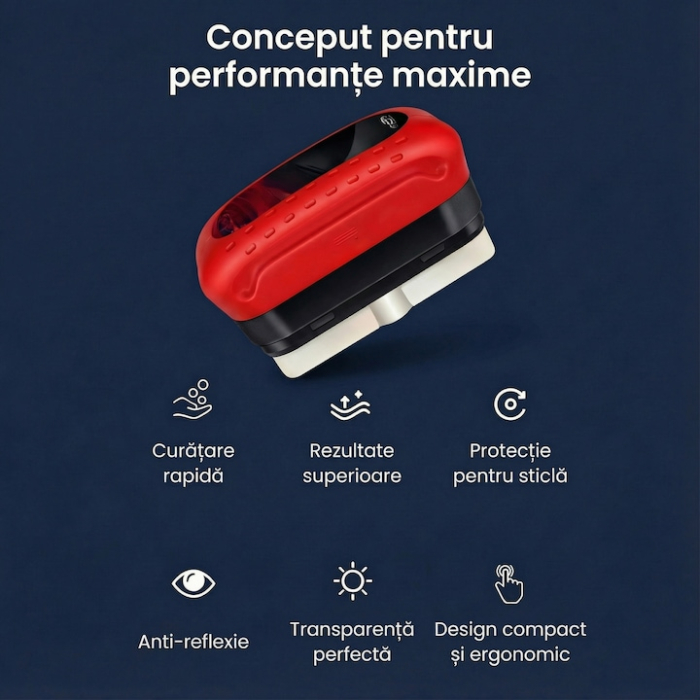 Perie Curatare Geamuri Auto SUPER TRENDS®, Perie Curatare Parbriz Auto Cu Rezervor Detergent Si Rezerva Inclusa, Perie Curatare Geamuri Auto Pentru Degresare Ulei Si Murdarie, Perie Curatare Parbriz A [6]