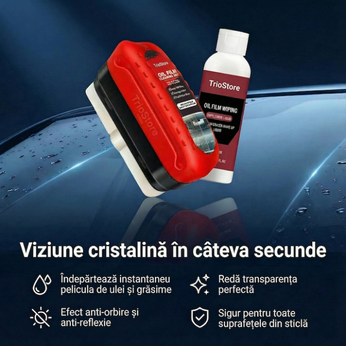 Perie Curatare Geamuri Auto SUPER TRENDS®, Perie Curatare Parbriz Auto Cu Rezervor Detergent Si Rezerva Inclusa, Perie Curatare Geamuri Auto Pentru Degresare Ulei Si Murdarie, Perie Curatare Parbriz A [5]