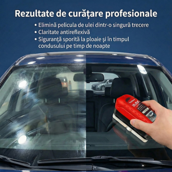 Perie Curatare Geamuri Auto SUPER TRENDS®, Perie Curatare Parbriz Auto Cu Rezervor Detergent Si Rezerva Inclusa, Perie Curatare Geamuri Auto Pentru Degresare Ulei Si Murdarie, Perie Curatare Parbriz A [3]