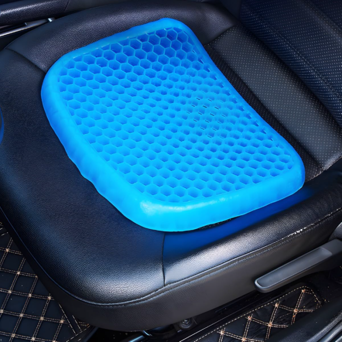 Perna Ortopedica cu Gel Pentru Scaune SUPER TRENDS®, cu Memorie, Pozitie Corecta, Ergonomica, Antiderapanta, Previne si Amelioreaza Durerea, Are Husa, 38x32x3,5 cm [6]