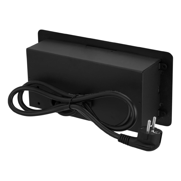 Priza Incastrabila in Blat SUPER TRENDS®, Schuko, 3 x 2P + E, 16A, 3600W, cablu 1.5 m, IP20, Negru [3]