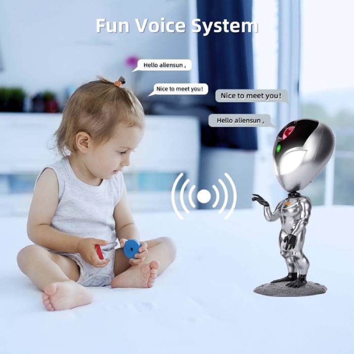 Proiector Stele Extraterestru pentru Copii Premium SUPER TRENDS®, Lampa LED cu Cer Instelat si Nebuloasa pe Tavan, Rotatie 360°, Telecomanda, Sistem de Dialog Vocal, Lumina de Noapte Pentru Copii, Arg [4]