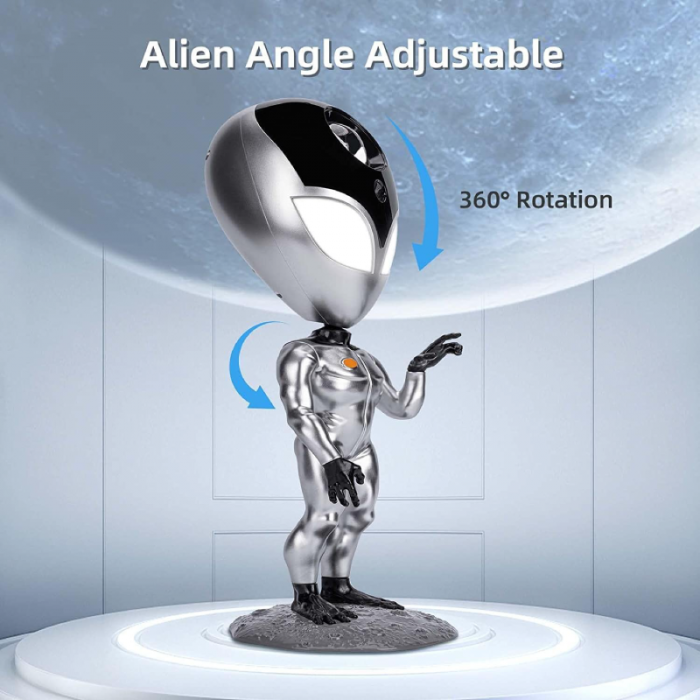 Proiector Stele Extraterestru pentru Copii Premium SUPER TRENDS®, Lampa LED cu Cer Instelat si Nebuloasa pe Tavan, Rotatie 360°, Telecomanda, Sistem de Dialog Vocal, Lumina de Noapte Pentru Copii, Arg [3]