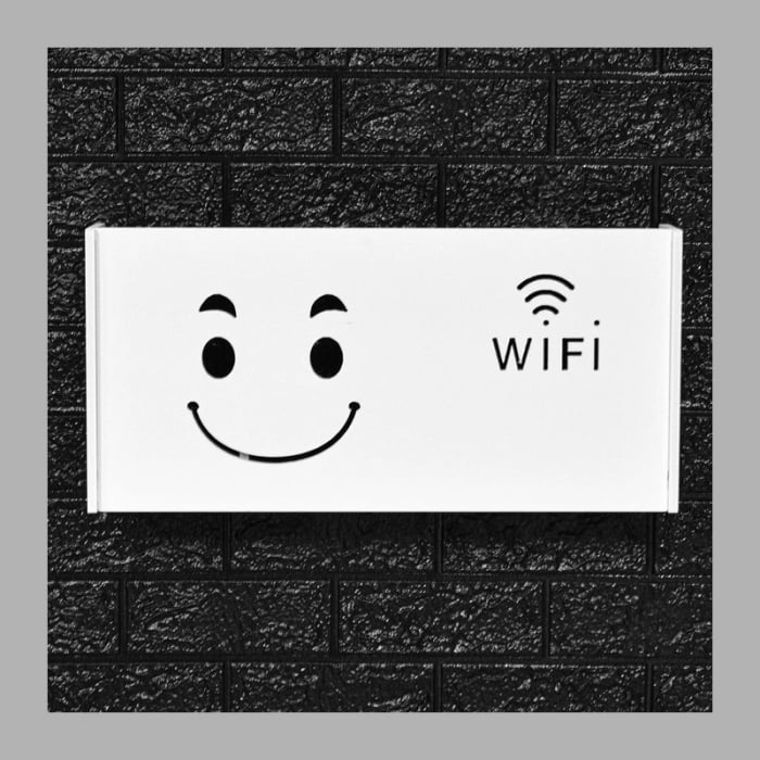 Raft Suport Router Wireless SUPER TRENDS®, Pentru Mascare Fire si Echipament WiFi, Material Premium, 40x20x9.5 cm, Alb Mat [7]