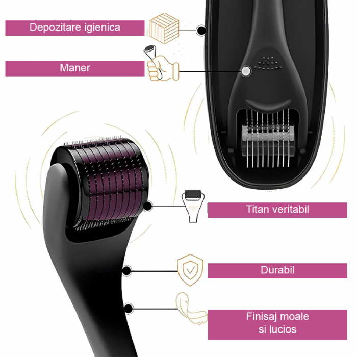 Rola de Crestere a Barbii Premium SUPER TRENDS®, Principiul Microac, 0, 5 mm, Negru-Mov [2]