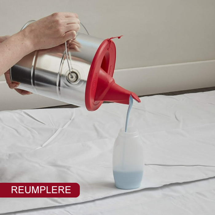 Rola de Vopsit Reincarcabila Premium SUPER TRENDS®, cu Recipient Integrat de 500 ML, Latime 10 CM, Pentru Retusuri, Pereti, Graffiti, Proiecte Artistice, Alb-Rosu + 1 CHIT REPARATII GRATIS [5]
