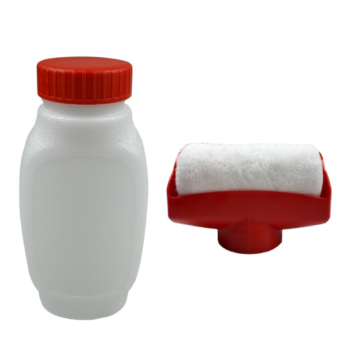 Rola de Vopsit Reincarcabila Premium SUPER TRENDS®, cu Recipient Integrat de 500 ML, Latime 10 CM, Pentru Retusuri, Pereti, Graffiti, Proiecte Artistice, Alb-Rosu + 1 CHIT REPARATII GRATIS [6]