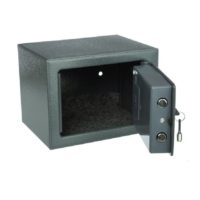 Seif metalic compact cu cifru electronic si cheie de siguranta SUPER TRENDS®, 230 x 170 x 170 mm, Gri Inchis [3]