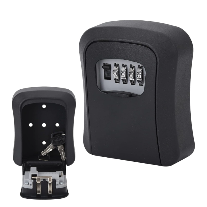 Seif Pentru Chei SUPER TRENDS®,  Montare pe Perete, Cod din 4 Cifre Resetabil, Rezistent la Apa, 11.7x9.5x4 cm, Negru [1]