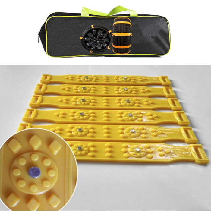 Set 10 Benzi Antiderapante Auto SUPER TRENDS® Pentru Zapada si Noroi cu Geanta de Transport si Manusi [8]