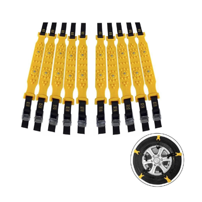 Set 10 Benzi Antiderapante Auto SUPER TRENDS® Pentru Zapada si Noroi cu Geanta de Transport si Manusi [6]