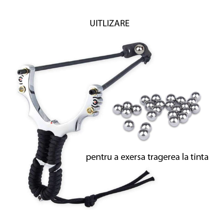 Set 100 Bile Metalice Pentru Prastie SUPER TRENDS®, 7 mm, Argintiu [6]