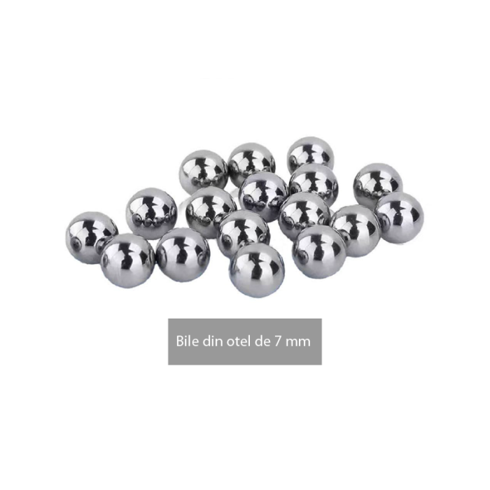 Set 100 Bile Metalice Pentru Prastie SUPER TRENDS®, 7 mm, Argintiu [5]