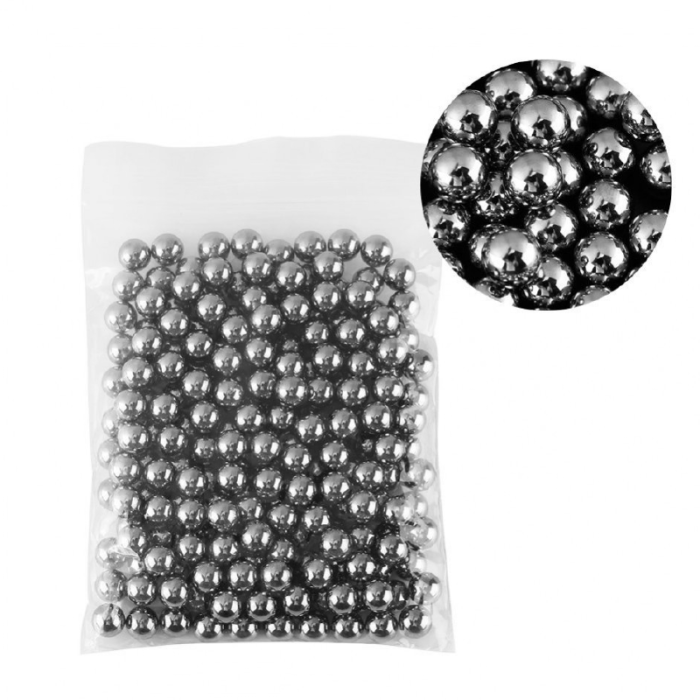 Set 100 Bile Metalice Pentru Prastie SUPER TRENDS®, 7 mm, Argintiu [2]