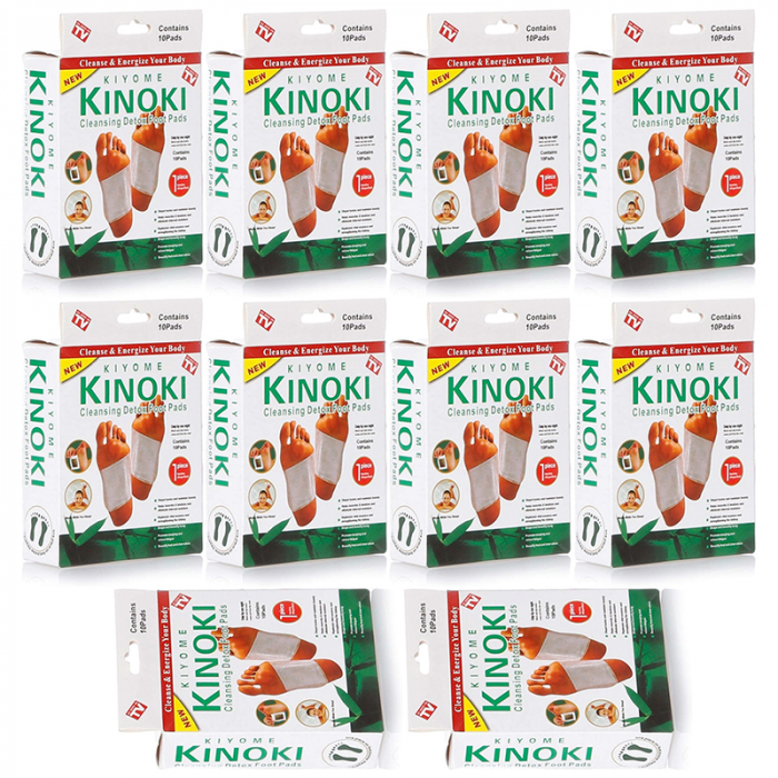 Set 100 de Plasturi Detox Originali Kinoki Pentru Picioare Premium SUPER TRENDS®, cu Turmalina si Otet de Bambus, Elimina Toxinele, Alb [1]