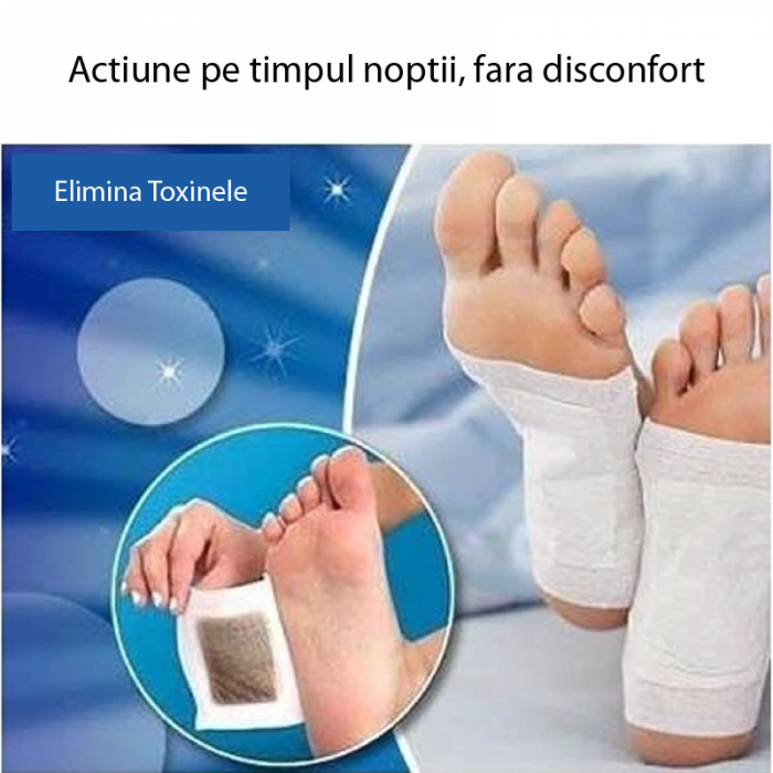 Set 100 de Plasturi Detox Originali Kinoki Pentru Picioare Premium SUPER TRENDS®, cu Turmalina si Otet de Bambus, Elimina Toxinele, Alb [7]