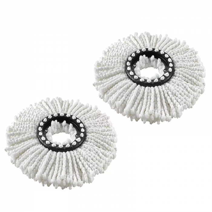 Set 2 Buc Cap Pentru Mop Premium SUPER TRENDS® Din Microfibra, Rezerva Universala, Alb, Diametru Interior 16 cm, Diametru Exterior 38 cm [1]