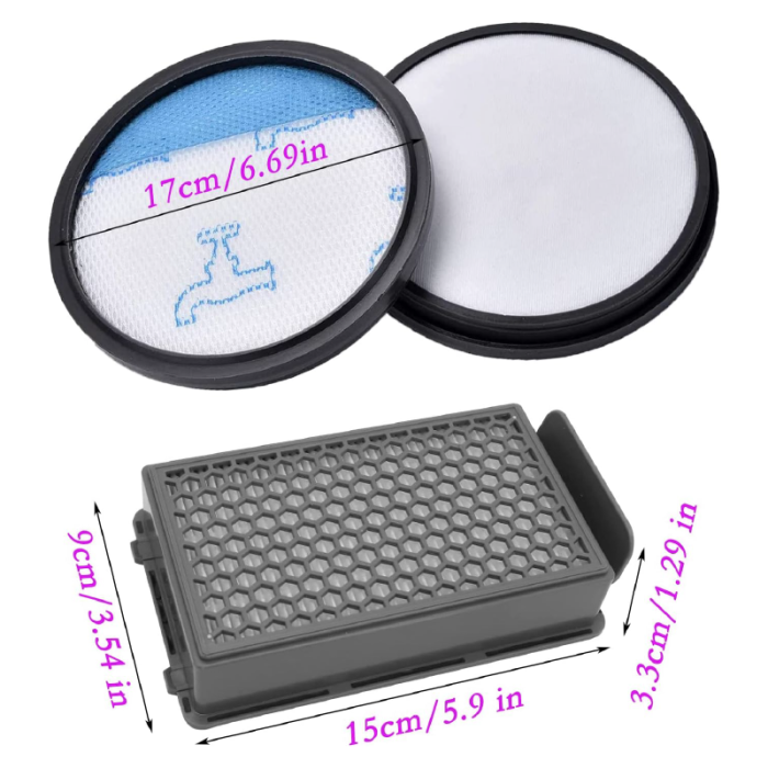 Set 2 Filtre SUPER TRENDS® Pentru Aspiratoare Rowenta Compact Power Cyclonic RO3718EA, RO3724EA, RO3731EA, RO3753EA, RO3786EA, RO3798EA, Moulinex Tefal Compact Power Cyclonic [7]