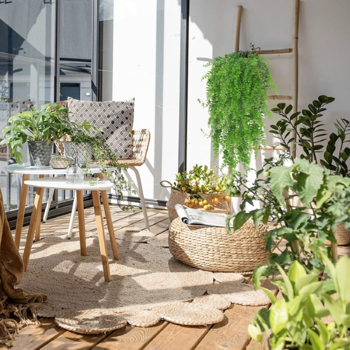 Set 2 Plante Artificiale Suspendate Tip Feriga SUPER TRENDS®, Decor Interior si Exterior, 70 cm, Verde [8]